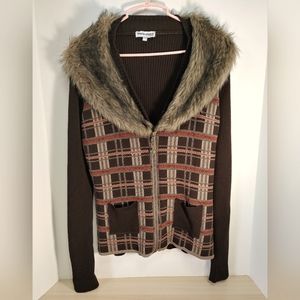 Marie Claire Boutique Zippered Sweater  Size L